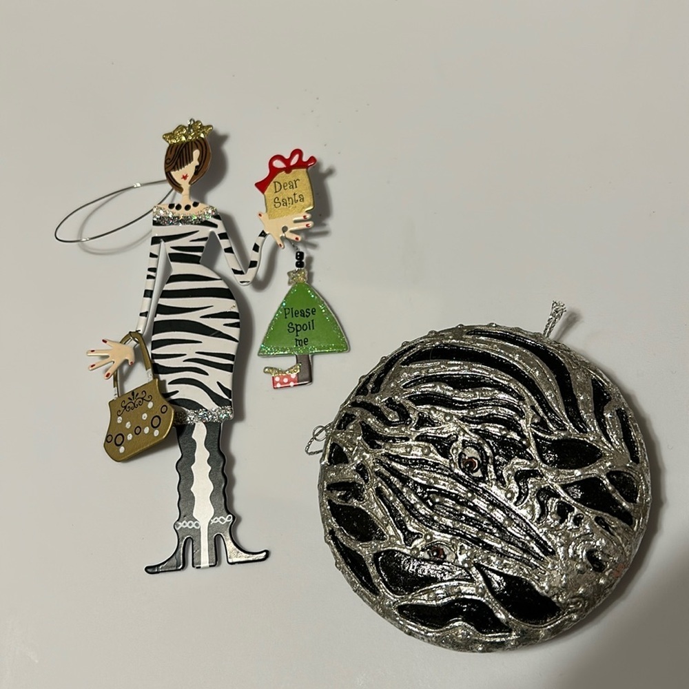 Zebra Print Christmas Ornament Bundle